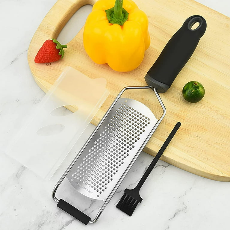  Cambom Zester Grater Cheese Grater - Parmesan Cheese, Lemon,  Chocolate, Ginger, Garlic, Nutmeg, Vegetables, Fruits - Soft Touch  Handle（Yellow）: Home & Kitchen