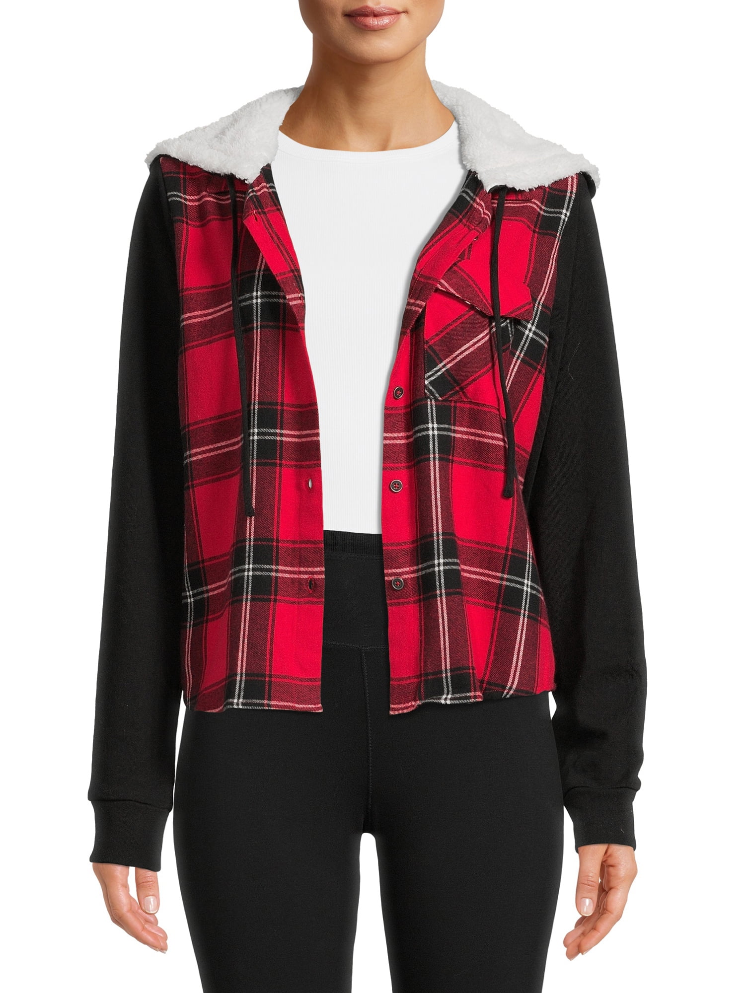 no boundaries hooded flannel