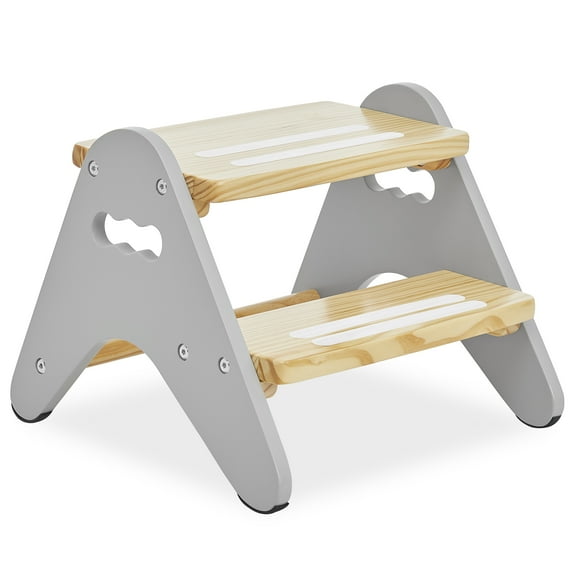 Dream On Me Skyward Multipurpose Kids Step Stool with Anti-slip Base In White and Grey