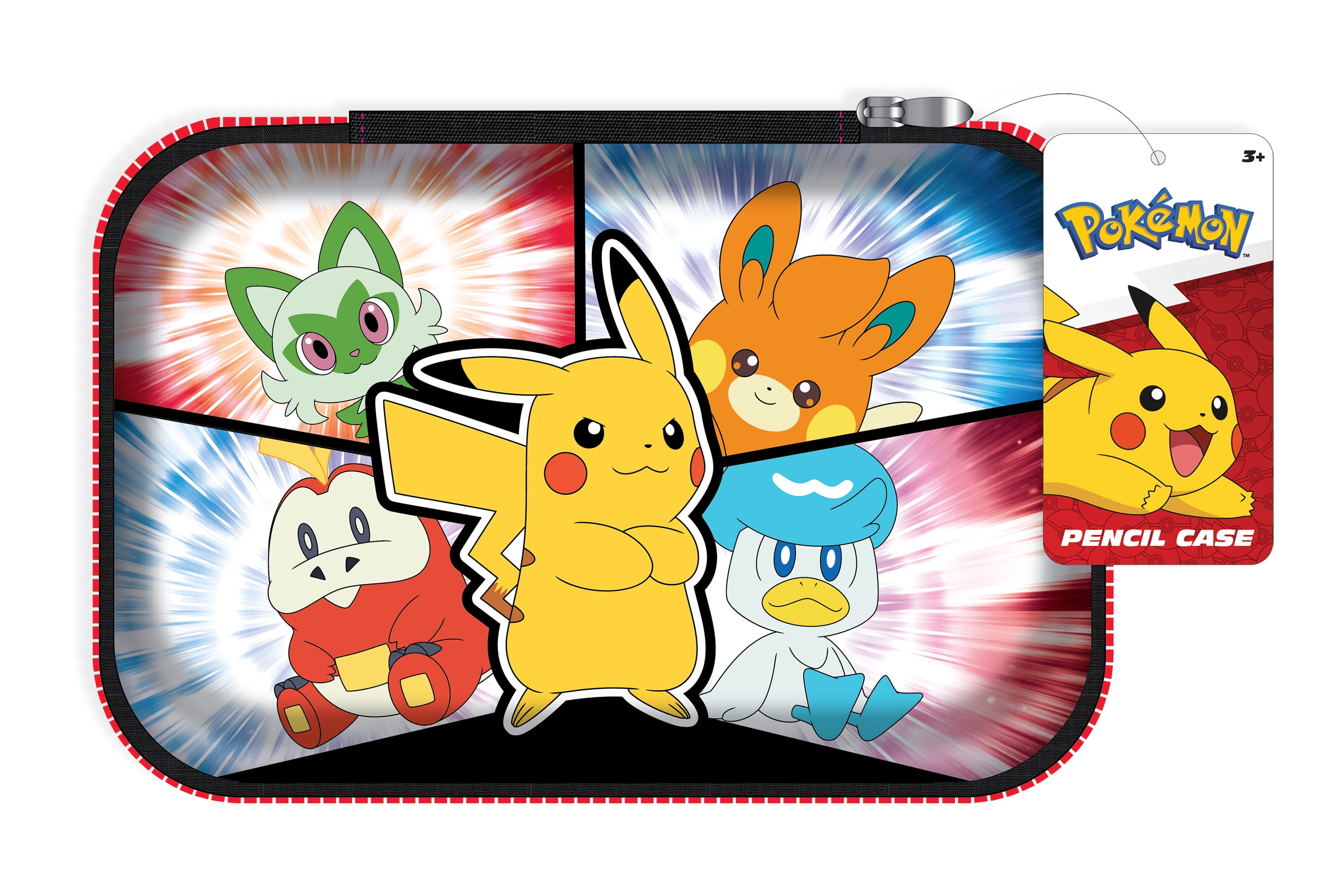 Pokemon Multicolor Zipper Pencil Hard Case, 8.75" x 5.25", Elementary School