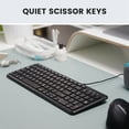 thumbnail image 4 of Perixx PERIBOARD-213C Wired Silent USB-C Scissor Keyboard - 14.45x4.76x0.71 Inches Compact Design with Number Pad - Black - US English, 4 of 7