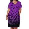 thumbnail image 2 of Vestido largo holgado con bolsillos para mujer traje de graduación color morado, 2 of 6