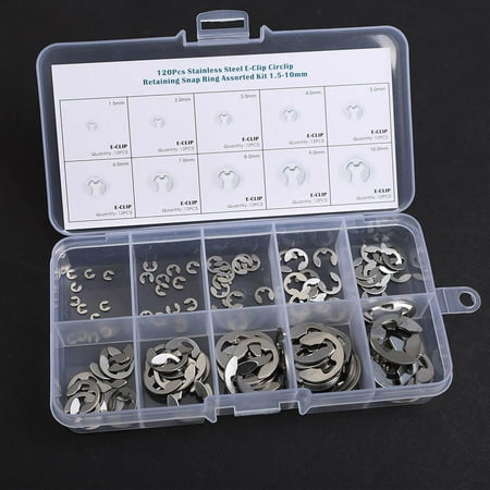 

Worallymy Stainless Steel E Clip Washer Assortment Kit Circlip Retaining Ring For Shaft Fastener M1.5-M10