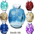 thumbnail image 2 of Sudadera con capucha con estampado 3D de copos de nieve navideños de invierno para hombre y mujer, informal, moderna, unisex, 2 of 4