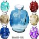 thumbnail image 2 of Sudadera con capucha con estampado 3D de copos de nieve navideños de invierno para hombre y mujer, informal, moderna, unisex, 2 of 5