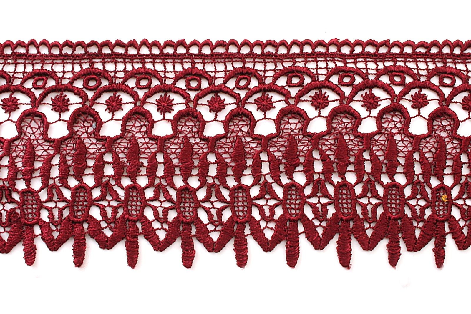 4.75" White Ivory Red Gold Lilac Gray Floral Scalloped Venice Lace Guipure Trim
