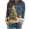 thumbnail image 2 of Fznquz Plus Size Blouses for Women Graphic Oversized Christmas Tops Multicolor Casual Trendy Long Sleeve Woman Shirts, 2 of 7