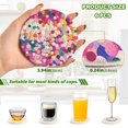 thumbnail image 2 of Yayeee 6 PCS Drink Coasters with Holder Set Woven Absorbent Round Tabletop Hot Pad, Purple Colorful Circles, 2 of 7