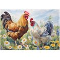 thumbnail image 3 of GZHJMY Bathroom Rug Rooster Flower Soft and Absorbent Bathroom Carpet Non-Slip Machine Washable Plush Bath Floor Rug Door Mat for Bathtubs, Toilet,Kitchen, 16x24 in Carpet Runner, 3 of 6