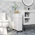 thumbnail image 2 of kleankin Armoire de Salle de Bain avec Roulettes, Armoire de Rangement pour Salle de Bain, Blanc, 2 of 10