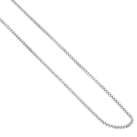 24 Vintage Silver Plated - Gem Avenue Italian 925 Sterling Silver 1mm Rhoidum Plated Box Chain Necklace