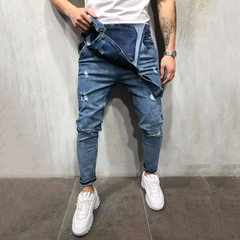 Men's Casual Jumpsuit Trousers Runway Overalls Long Sleeve Korean  Pants Fashion