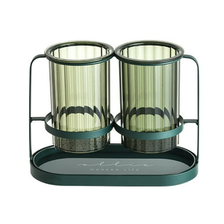 

XIEC Chopstick Cage Household Quick Draining European Style Double Barrel Translucent Chopstick Rack for Home