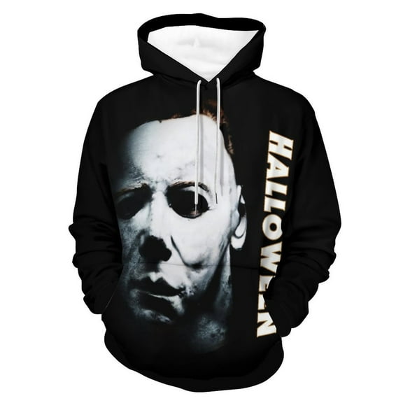 Michael Myers Hoodies for Men Women 3D Print Pullover Novelty Hooded Sweatshirt Hoodies with Big Pockets S