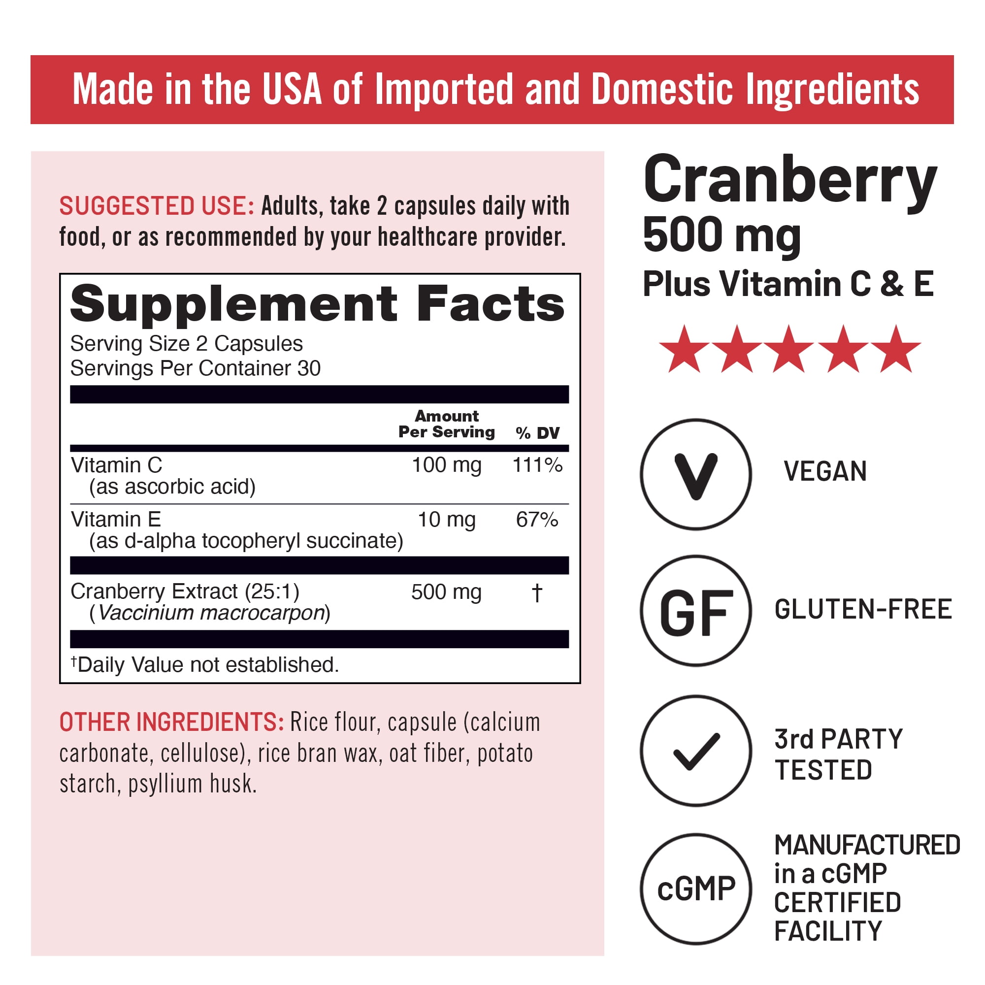NatureWise Cranberry Pills - Extract Equal to 12,500mg* - 60 Capsules[30-Day Supply]