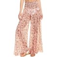 thumbnail image 4 of Caroline Constas Pantalon Large à Taille Smockée à Fleurs pour Femmes, Rustcopper, Medium, 4 of 4