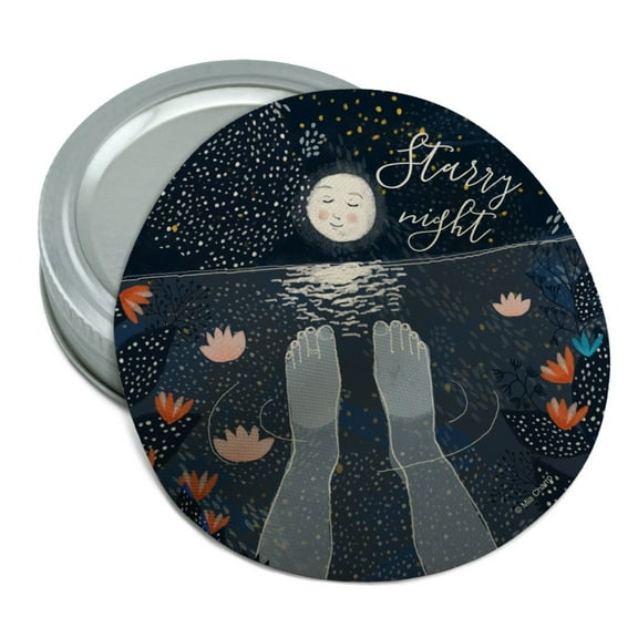 Starry Night Moon Meditation Relax Round Rubber Non-Slip Jar Gripper Lid Opener