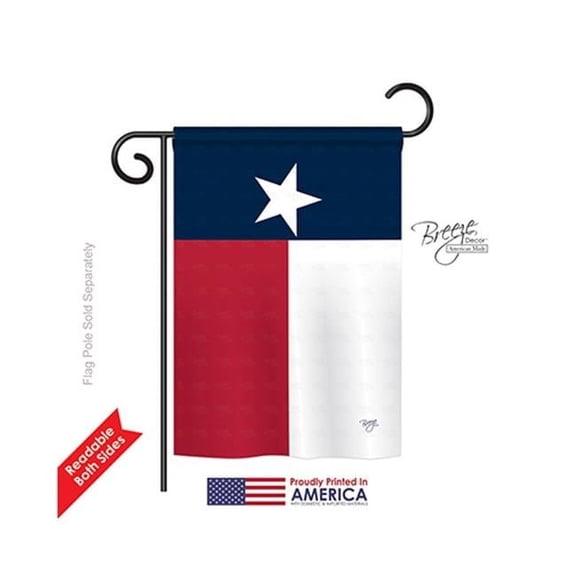 Breeze Decor 58230 States Texas State 2-Sided Impression Garden Flag - 13 x 18.5 in.