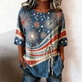 thumbnail image 2 of ibiyuan 250th Anniversary Usa Shirt Womens T Shirts Cotton Crew Neck 4th Of July Shirts Casual Short Sleeve Independence Day Women Shirts Womens Tops, 2 of 4