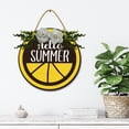 thumbnail image 4 of Lemon Hello Summer Door Sign Home Decor Round Wood Wreaths Wall Hanging Sign Farmhouse Porch Sign Front Door Decoration for Housewarming Gift All Seasons Holiday,12In, 4 of 5