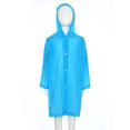 thumbnail image 3 of TSSOE Girls Water Resistant Rain Jacket Coat Long Sleeve Reusable Button Coat with Drawstring Hood Playwear 2-12 Years Blue 2-6, 3 of 6