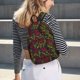 thumbnail image 5 of Disketp Burgundy Peony Flowers print Canvas Backpack Lightweight Travel Daypack Student Rucksack Laptop Backpack-Medium, 5 of 5