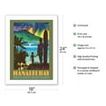 thumbnail image 2 of Hanalei Bay - North Shore Kauai Hawaii - Ancient Hawaiian Surfer - Vintage Hawaiian Travel Poster by Rick Sharp - Fine Art Matte Paper Print (Unframed) 18x24in, 2 of 4