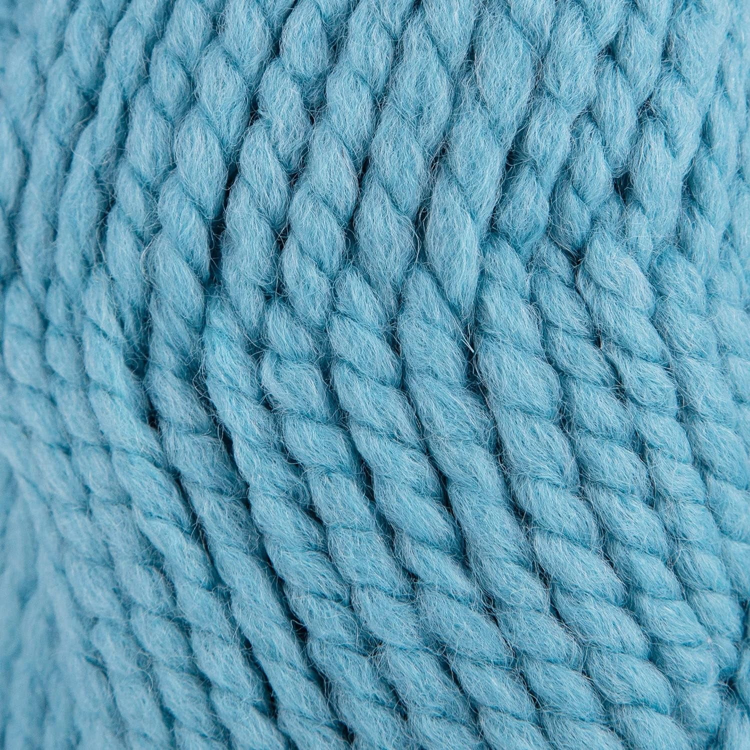 5 Skeins of Sensy Wool Ease Yarn, 3.5 oz, 66 Yards, Gauge 6 Super Bulky (Baby Blue)
