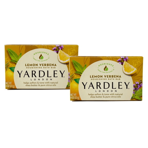Yardley London Moisturizing Bath Bar Lemon Verbena, 4.0 Oz. 2 Pack