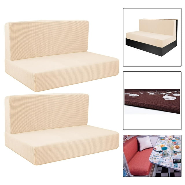 4 fundas de cojín para , fundas de respaldo, lavables, fáciles de instalar, fundas de asiento para RV Beige