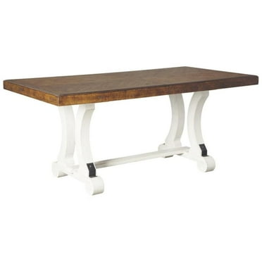 Signature Design by Ashley Valebeck Rectangular Dining Table in White and Brown