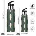 thumbnail image 2 of Yayeee 33oz Insulated Water Bottle Double Wall Stainless Steel with Flip Straw Lid, Beige Plants, 2 of 7