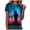 Light Blue, variant on 250th Anniversary Shirt Vintage American Flag Independence Day 2026 Women Pullover Short Sleeve Tshirts (Navy, L)