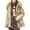 Khaki, variant on Women's Winter Puffer Coat Solid Color Fleece Lined Full Zip Hooded Down Jackets Warm Outwear Jackets with Pockets