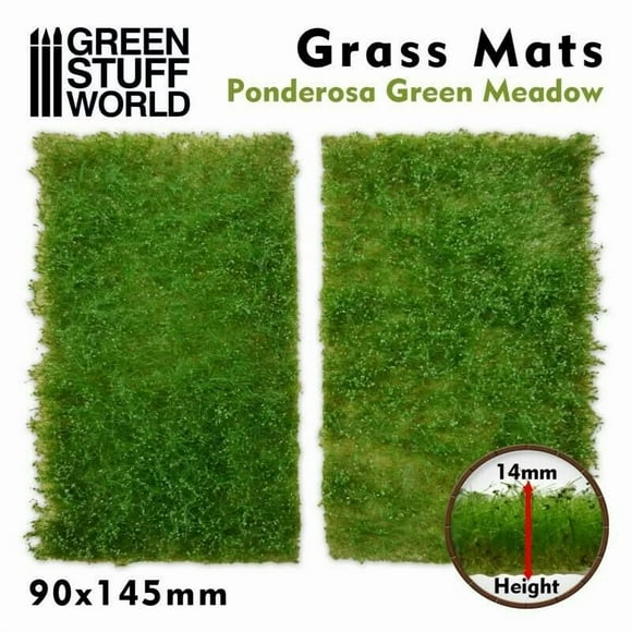 Green Stuff World Grass Mat Cutouts - Ponderosa Green Meadow New