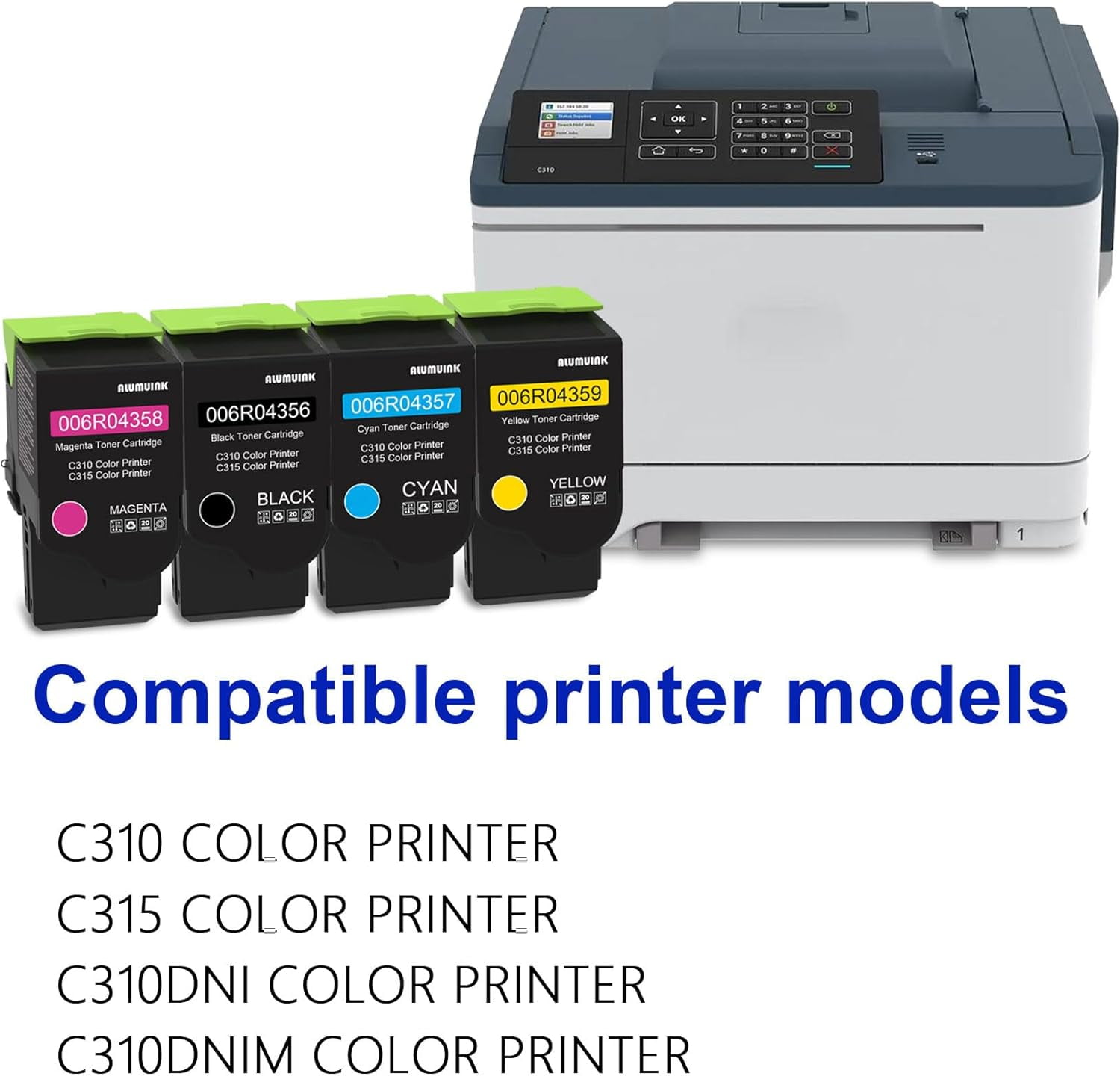 Toner Cartridge 4-Pack For Xerox C310 C315 Printers – High-Yield Replacement For 006R04356/57/58/59