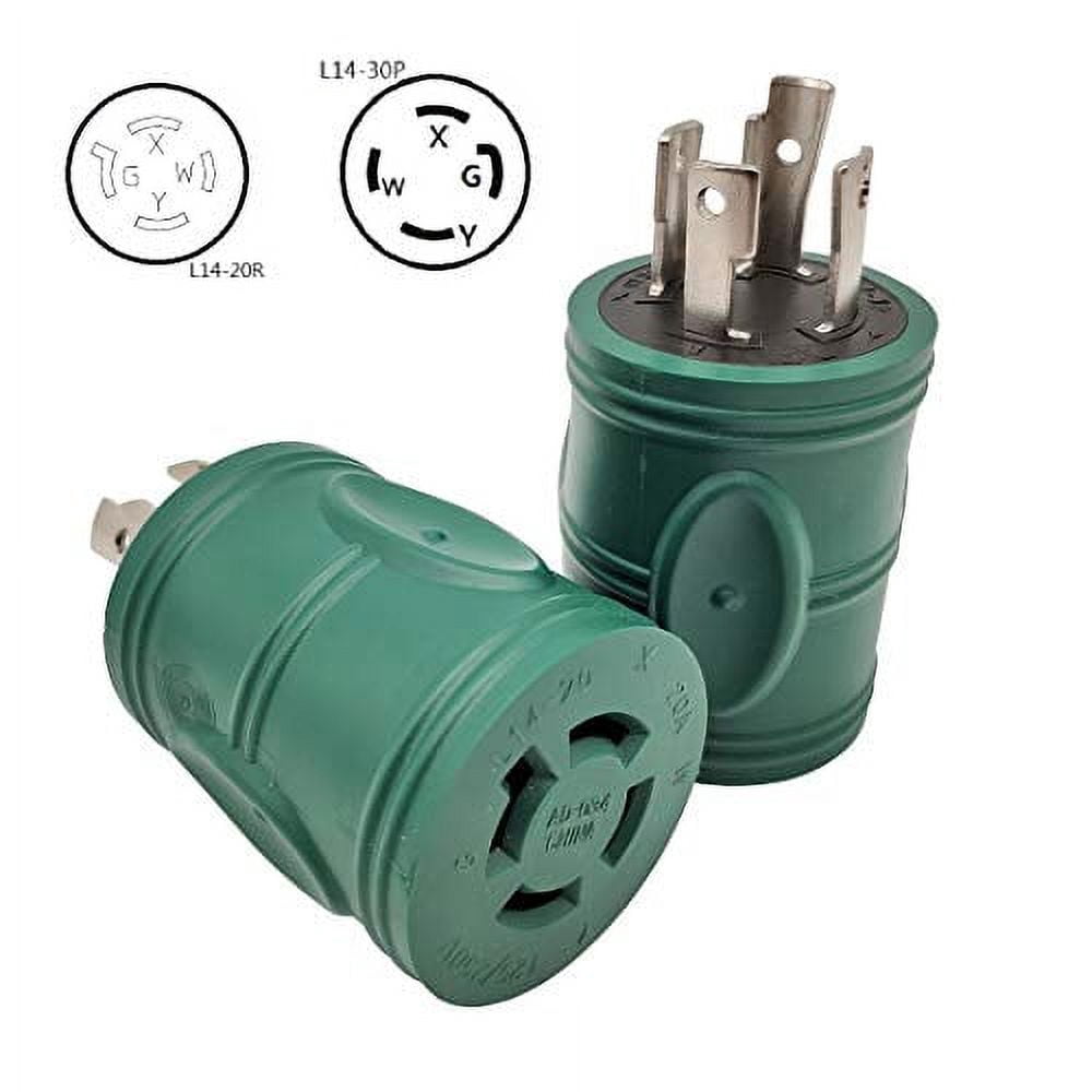 Parkworld 884982, 20A 125V/250V 2500W Yellow L14-30 to L14-20 Electrical Outlet