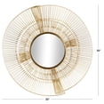 thumbnail image 3 of DecMode 35" x 35" Gold Layered Starburst Wall Mirror with Wire Starburst Rays, 3 of 9