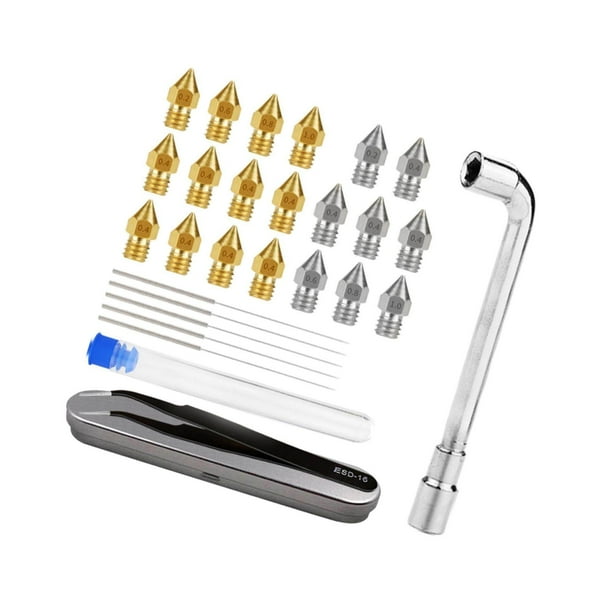 3D Printer Nozzles Cleaning Kit MK8 Extruder Nozzles for Creality CR10