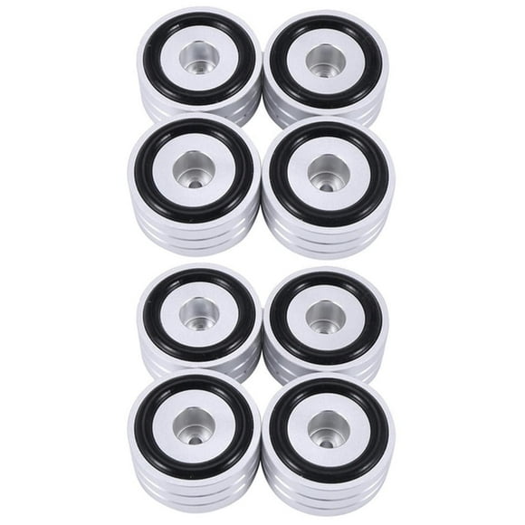 FOR 8Pcs 40X20mm Aluminum Hifi AMP Speaker Isolation Stand Turntable DAC Feet Pad (Silver)