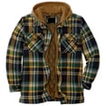 thumbnail image 1 of Camisas acolchadas a cuadros para hombre, chaqueta de leñador con capucha, franela acolchada con capucha, forro grueso, abrigos cálidos de manga larga, 1 of 5