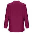 thumbnail image 5 of Dazajoo Plus Size Cotton Linen Shirts for Women 2024 V Neck Button Long Sleeve Tops Womens Summer Dressy Casual Solid Color Loose Comfy Tunic Tops,Hot Pink,L, 5 of 6