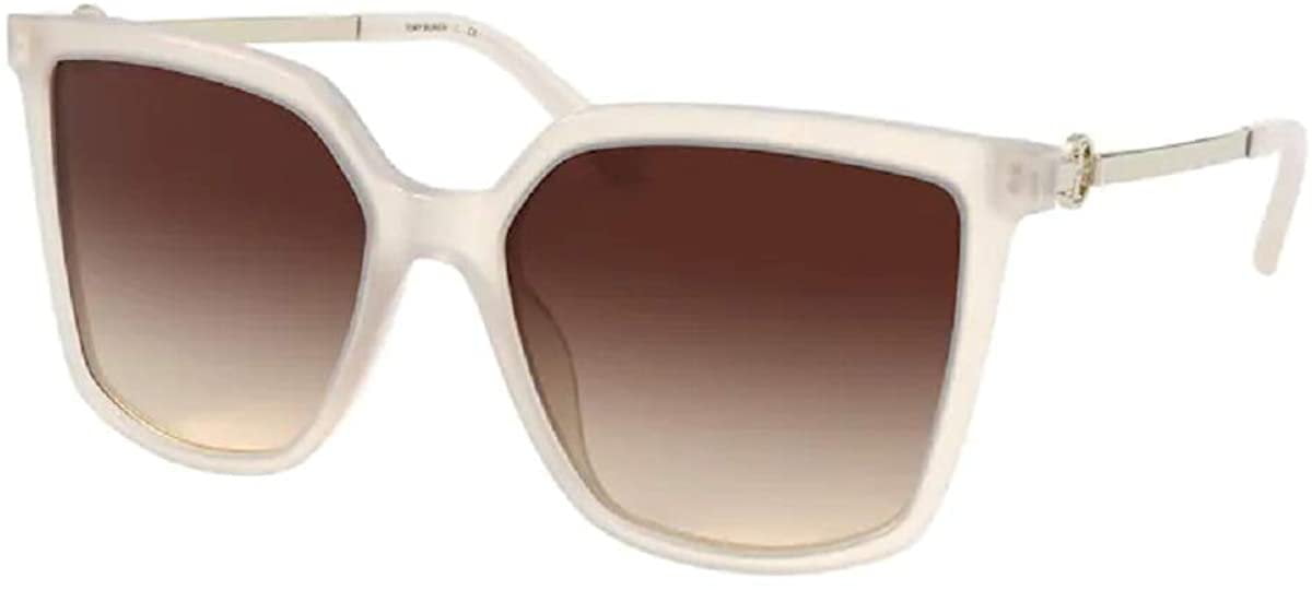 Tory Burch TY7146 180313 55M Ivory/Light Brown Gradient Miller Square  Sunglasses for Women+FREE Complimentary Eyewear Care Kit 