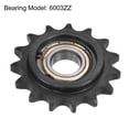 thumbnail image 3 of Uxcell Idler Sprocket, 17mm Bore 1/2" Pitch 15 Tooth, Carbon Steel with Bearing, 3 of 6