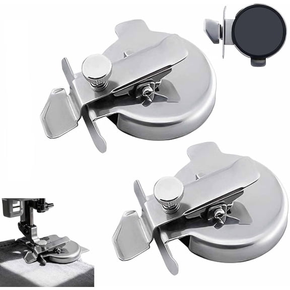 Adjustable Round Magnetic Seam Guide - Stainless Steel Strong Magnet for Rounded Hems, Collars & Circle Sewing(LR 2 PCS)