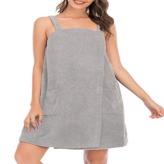 CHUANK Robe Douce pour Femmes Robe de Chambre Sans Manches et Légère Robe de Bain