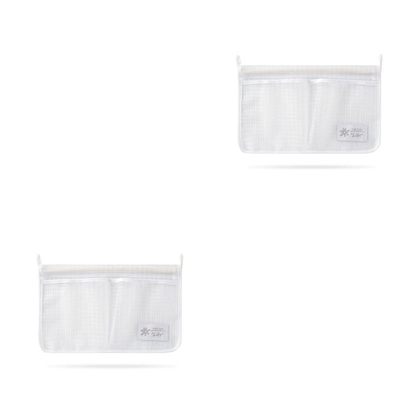 Injueey Bolsa de malla de almacenamiento para refrigerador, clasificación de compartimento doble, organizadores de aperitivos y alimentos, Blanco 1 PC 2Conjunto