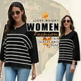 thumbnail image 4 of VDJ Women 3/4 Sleeve Tops Oversized Casual Loose 2025 Fashion Soft Knit T Shirts Comfort Lightweight Thin Sweaters Size XL, 4 of 9