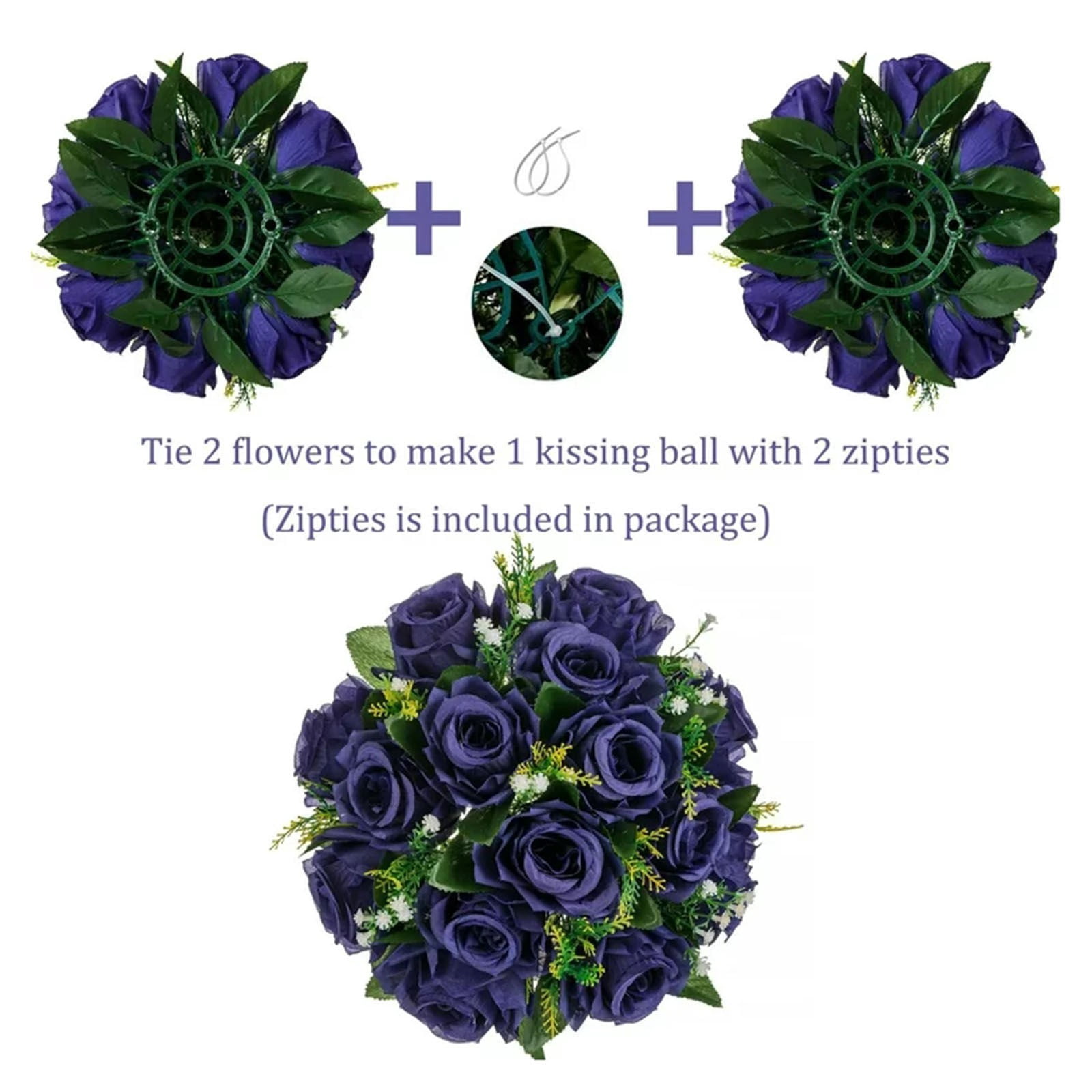 WYQLFSB Artificial Flowers for Outdoor 10pcs Dark Blue Road Flower Main Table Flower Silk Flower Flower Ball Wedding Car Staircase Decoration Wedding Supplies Props Home Decor Navy One Size