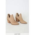 thumbnail image 3 of Steve Madden Alyse Tan Side Cut Block Heel Pointed Toe Fashion Leather Booties (Tan, 8.5), 3 of 9